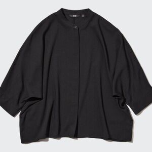 UNIQLO Rayon Dolman 3/4-Sleeve Blouse - Black - XS